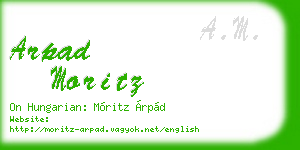 arpad moritz business card
